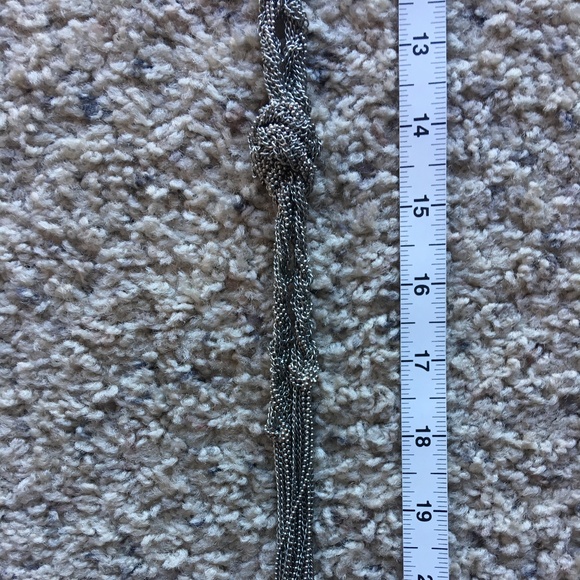 Chain & Knot Silver Necklace - Picture 2 of 3